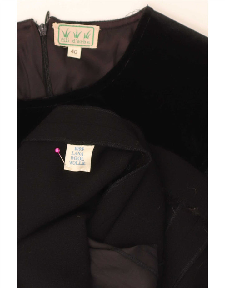 robe fourreau en velours femme vintage IT 40 Petite laine noire