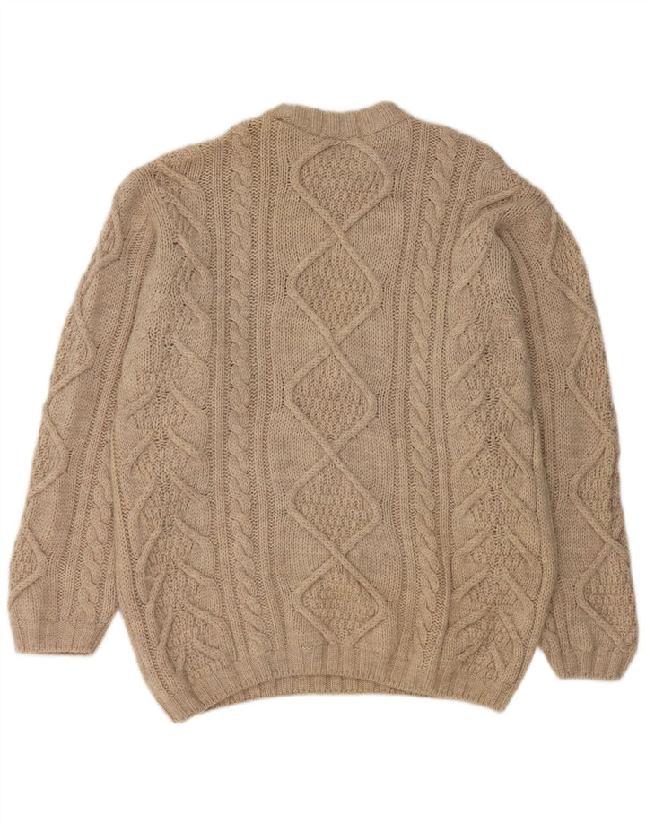 Marks & Spencer Pull Col Ras-du-Cou Homme Beige Moyen Laine Vierge