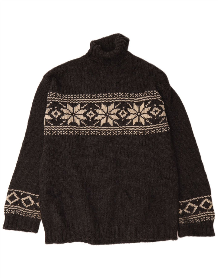 L.O.G.G Pull Col Roulé Homme Gris Moyen Laine Fair Isle