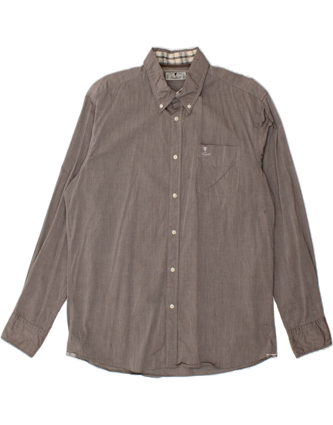 VINTAGE Mens Shirt Large Grey Vintage Vintage and Second-Hand Vintage from Messina Hembry 