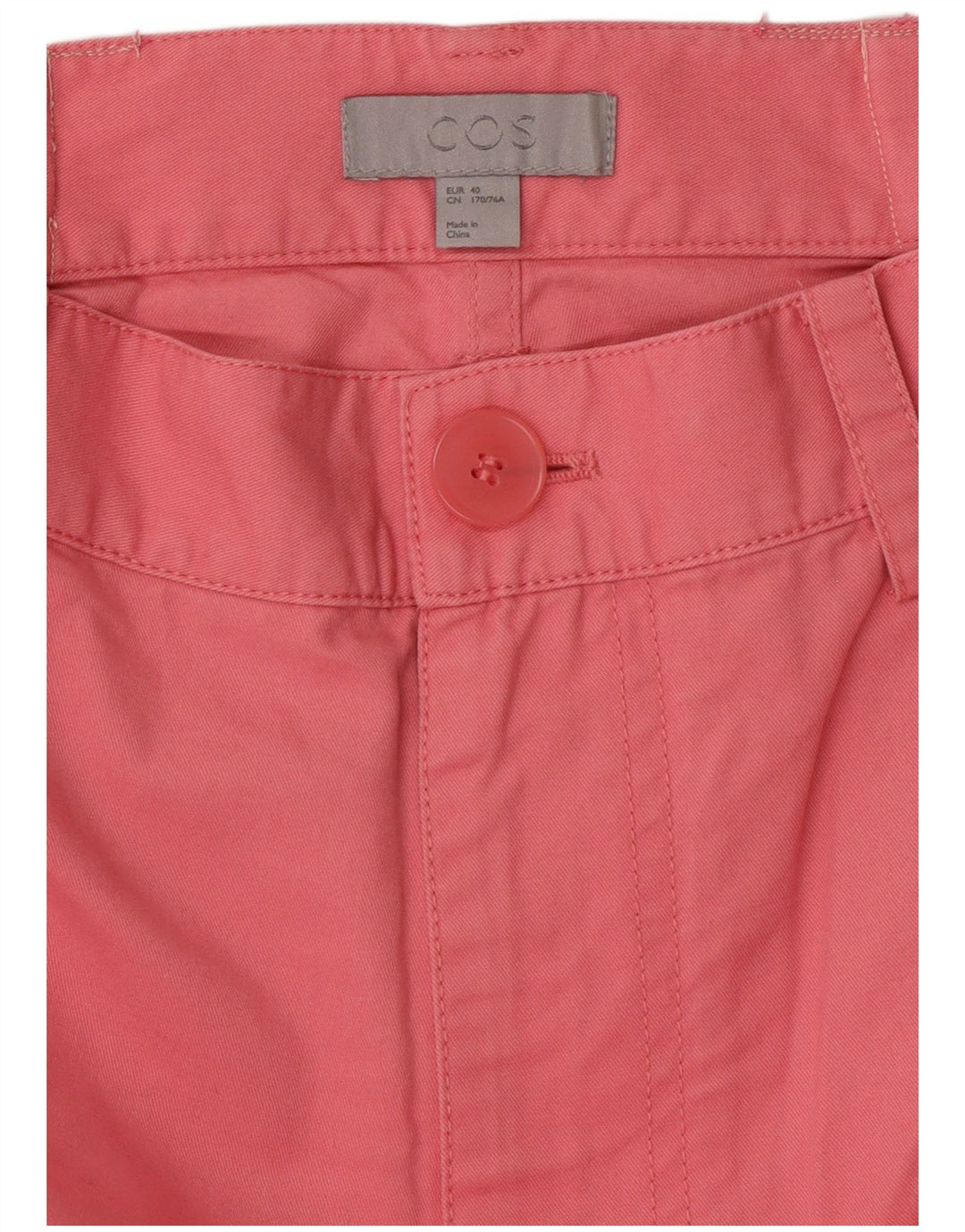 COS Pantalon Chino Droit Taille Haute Femme EU 40 Medium W30 L27 Rose