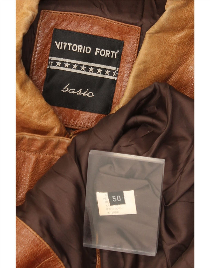 Vittorio Forti Veste en cuir basique pour homme IT 50 Grand cuir marron