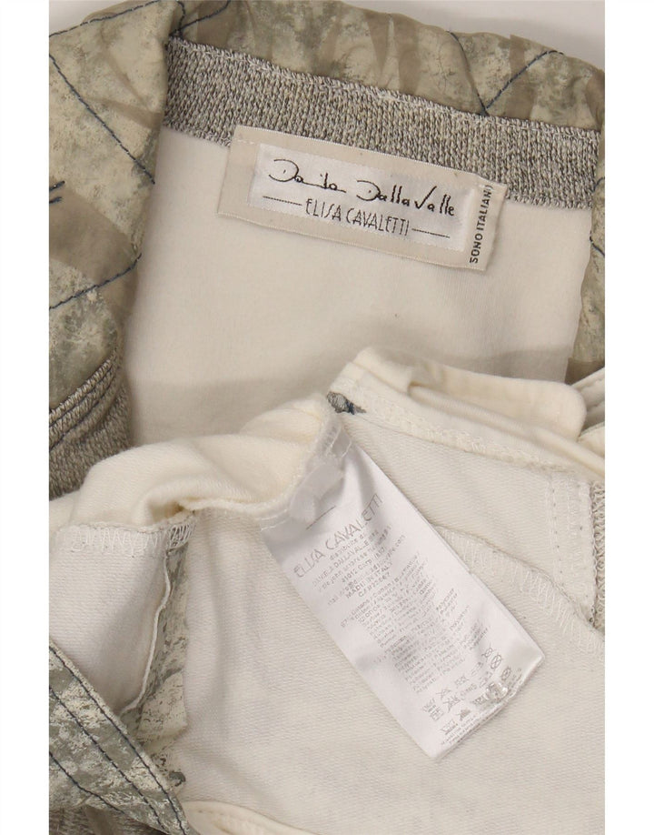 Elisa Cavaletti Veste blazer à 3 boutons pour femme UK 12 Gris moyen Colourblock