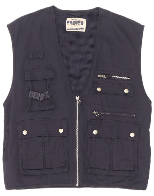 Master Gilet utilitaire pour homme UK 42 XL Bleu marine Polyester