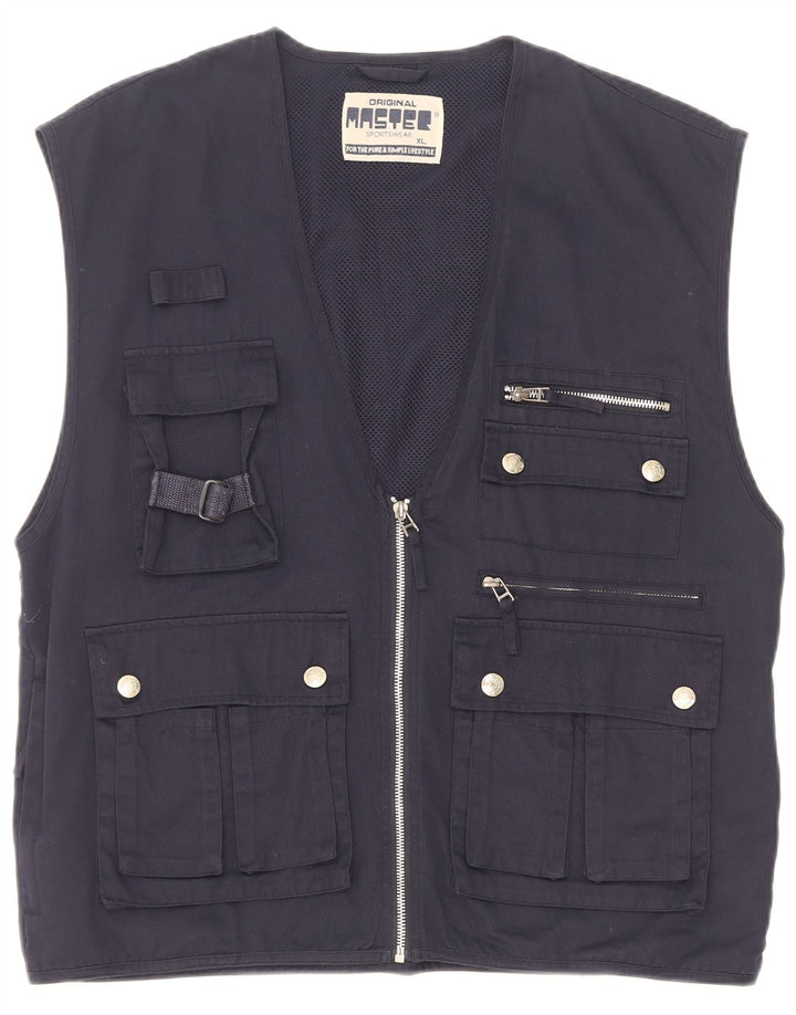 Master Gilet utilitaire pour homme UK 42 XL Bleu marine Polyester