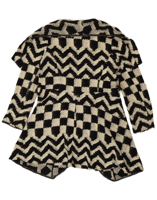 Oasis Pardessus Femme UK 16 Large Viscose Géométrique Noir