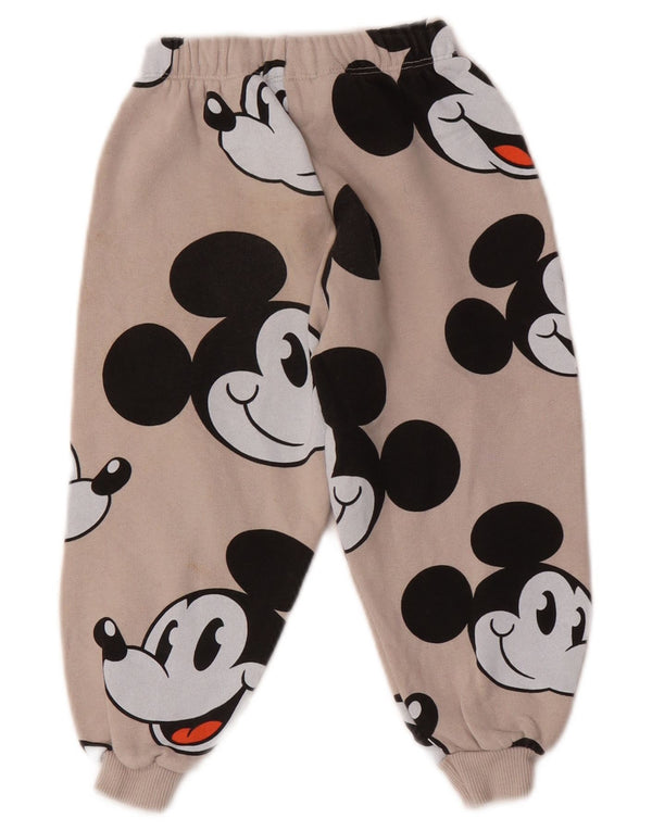 Zara Pantalon de survêtement graphique Mickey Mouse pour fille 4-5 ans Beige