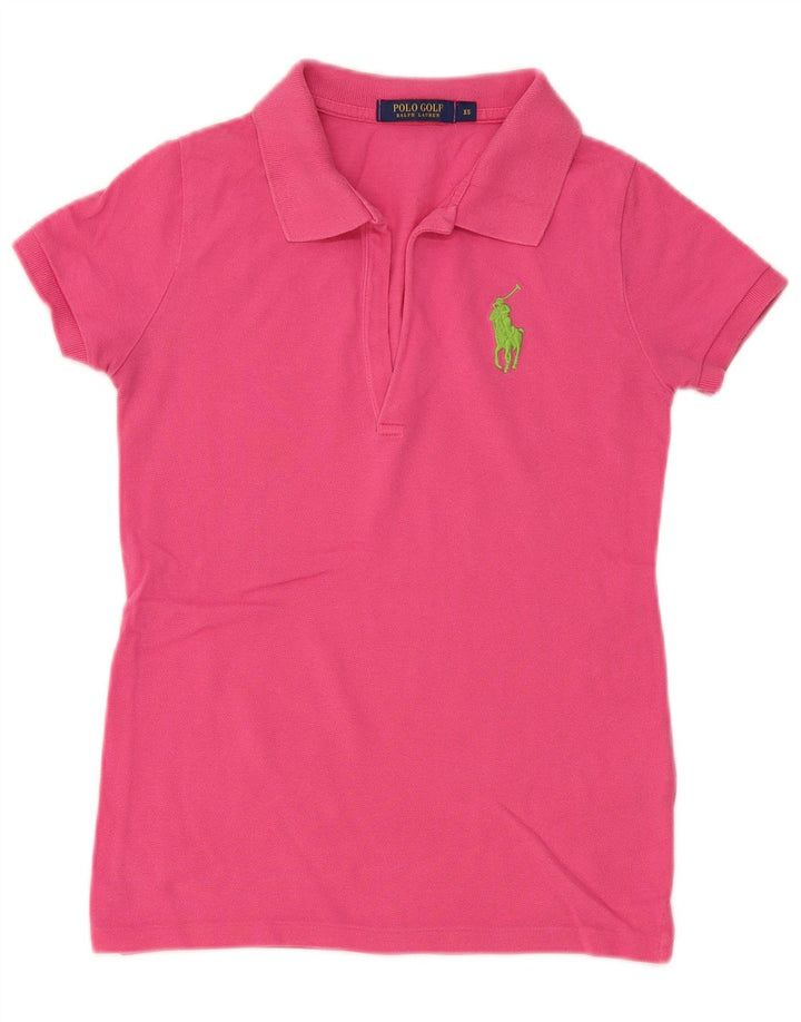 POLO RALPH LAUREN Polo Femme UK 6 XS Rose Coton