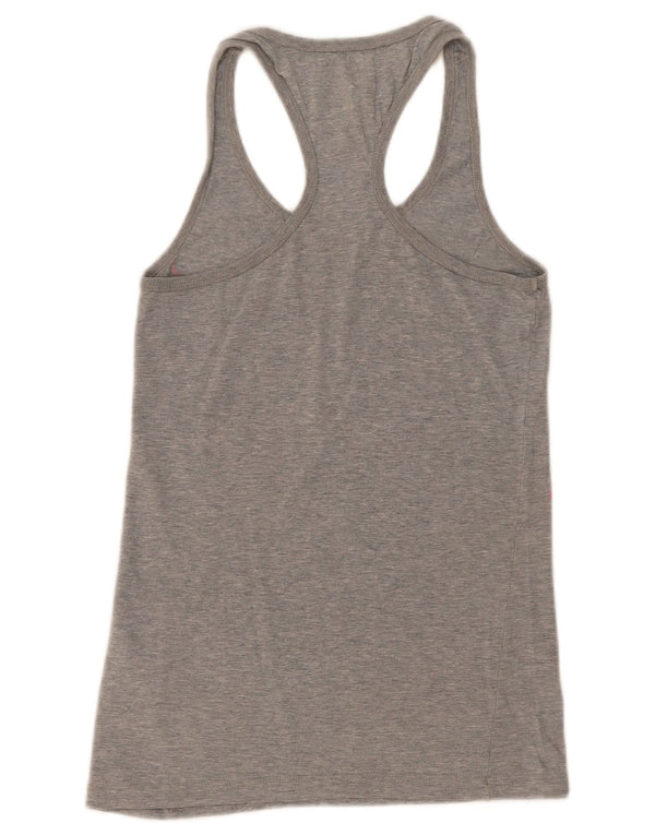 Nike Womens Slim Fit Graphic Débardeur UK 8/10 Petit Gris Coton