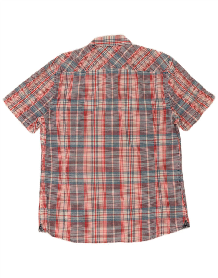Guess Chemise à Manches Courtes Homme XL Coton à Carreaux Multicolore