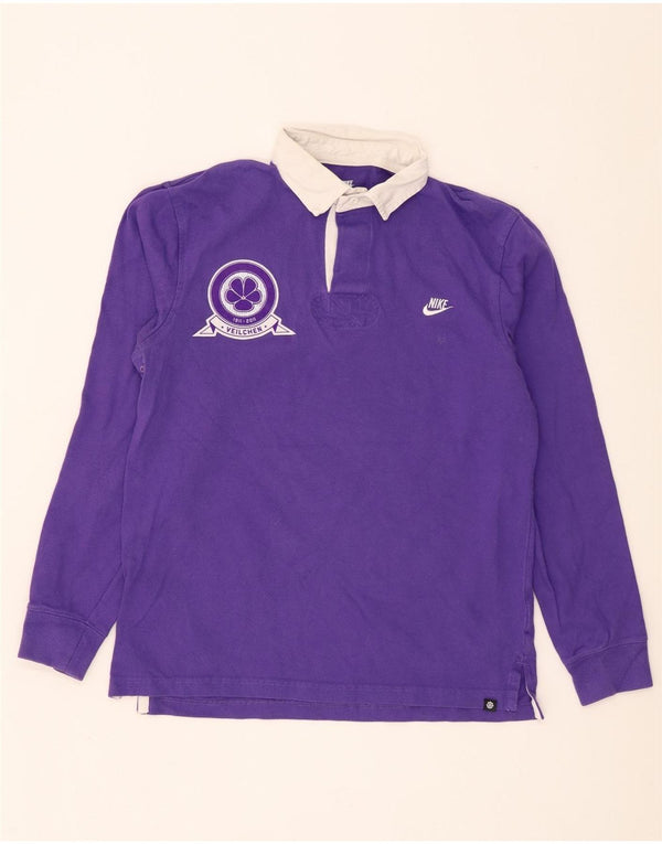 Nike Polo de rugby à manches longues pour homme en coton violet moyen