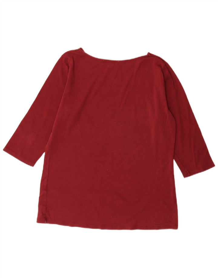 Zara Femme Top Manches 3/4 UK 18 XL Rouge