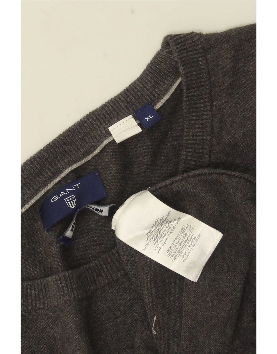 Gant Pull col rond homme XL gris coton