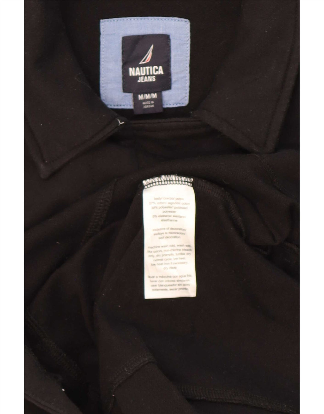 Nautica Manteau croisé pour femme UK 14 en coton noir moyen