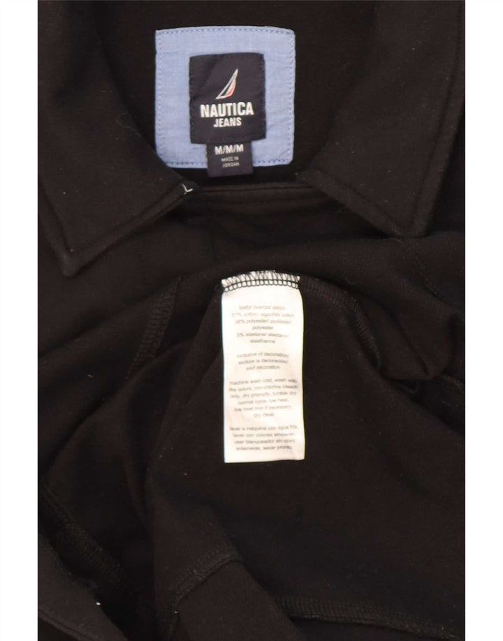 Nautica Manteau croisé pour femme UK 14 en coton noir moyen