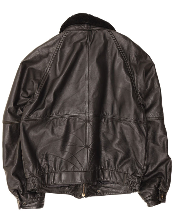 veste en cuir homme vintage IT 52 XL Noir