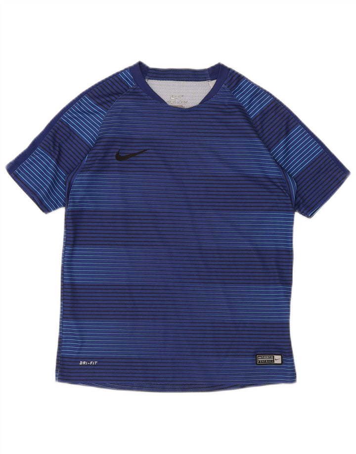 Nike Garçon Dri Fit T-Shirt Top 10-11 ans Bleu Moyen Rayé Polyester