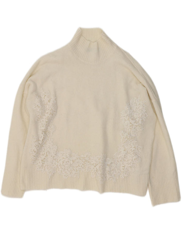 Marks & Spencer Pull col roulé pour femme UK 18 XL Beige Floral