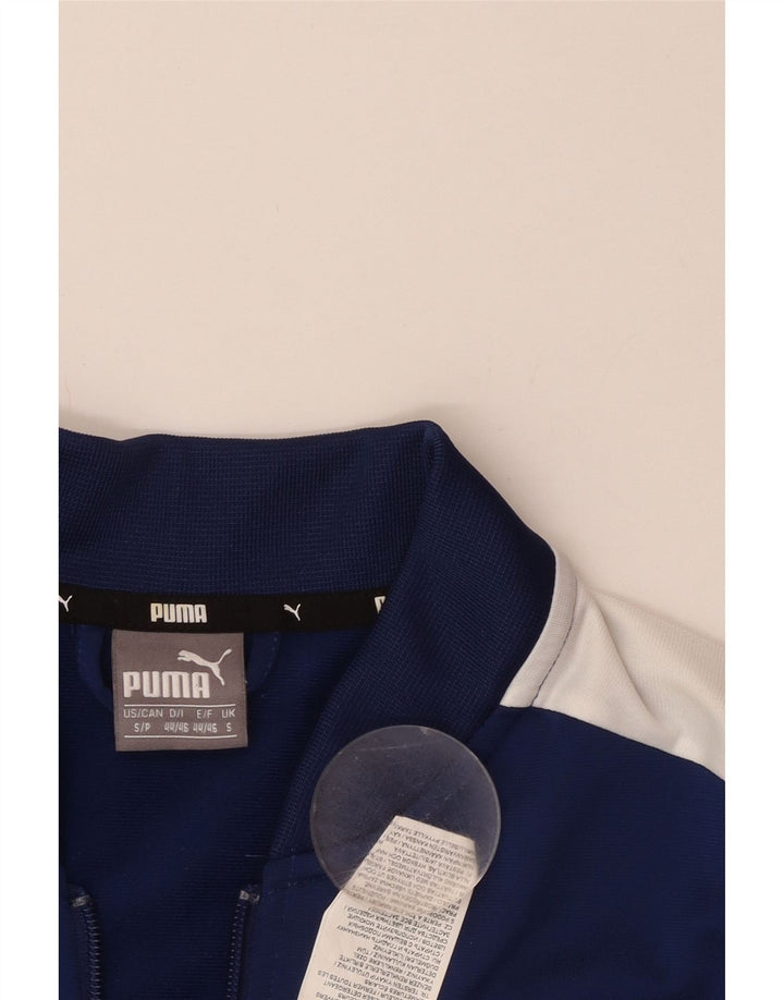 Puma Veste de survêtement pour homme Taille S Bleu marine Colorblock Polyester