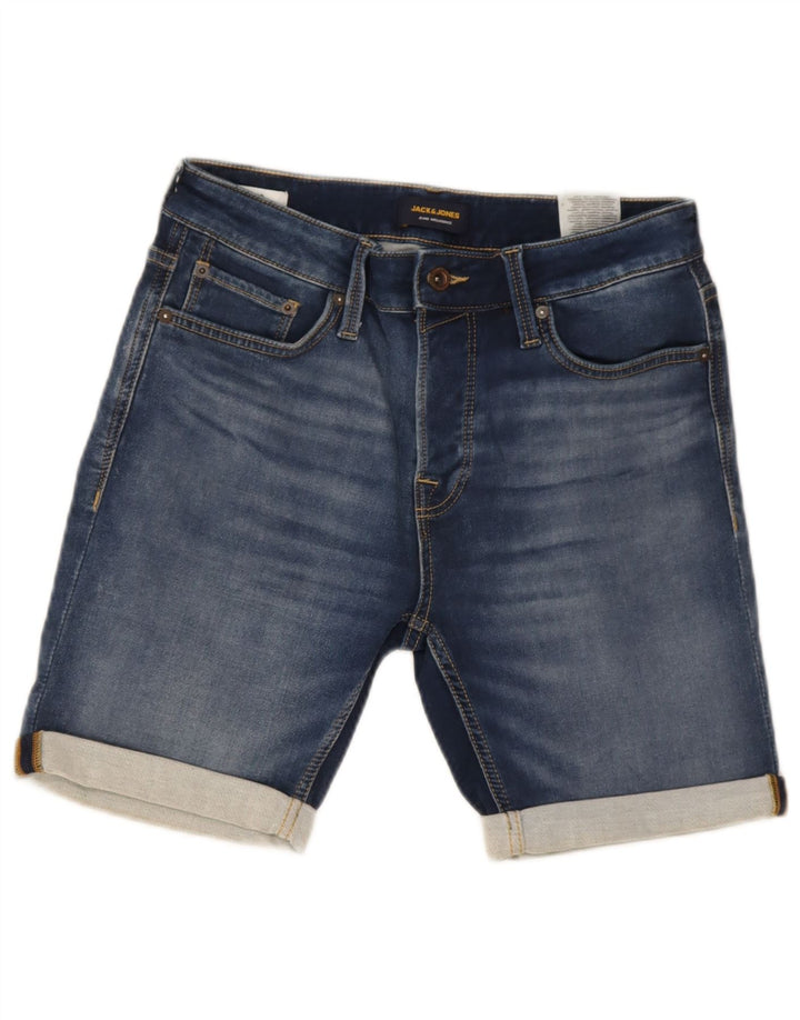 Jack & Jones Short en jean pour homme Small W29 Bleu Coton