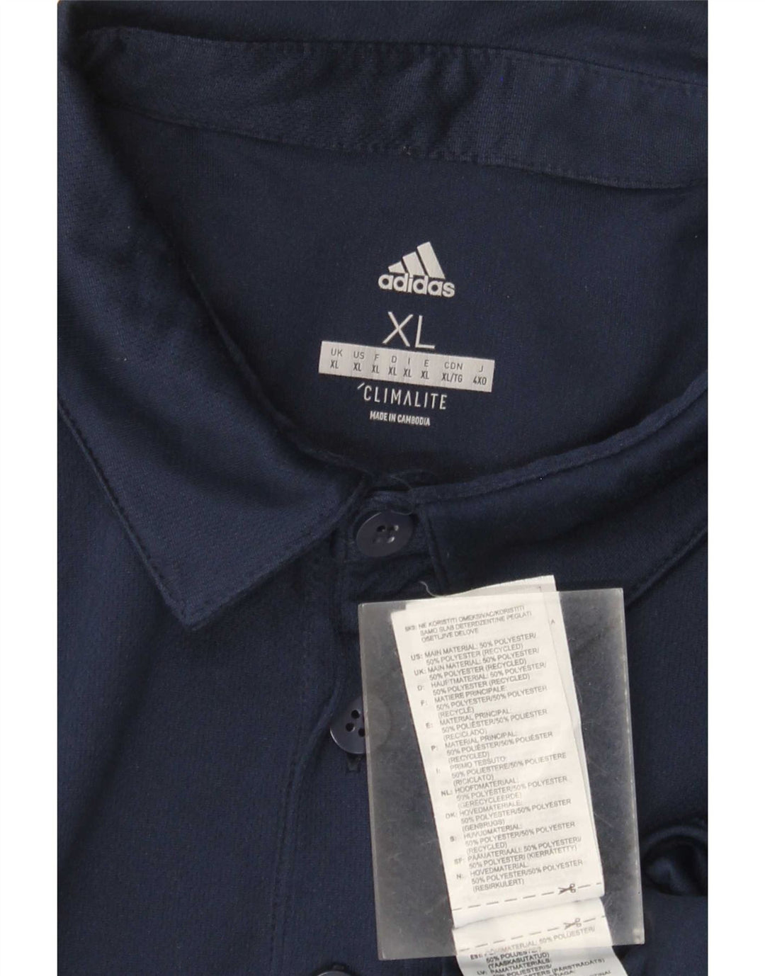 Adidas Homme Climalite Polo XL Bleu Marine Polyester