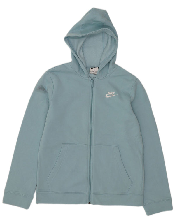 Nike Pull à capuche zippé pour garçon 12-13 ans Grand coton turquoise