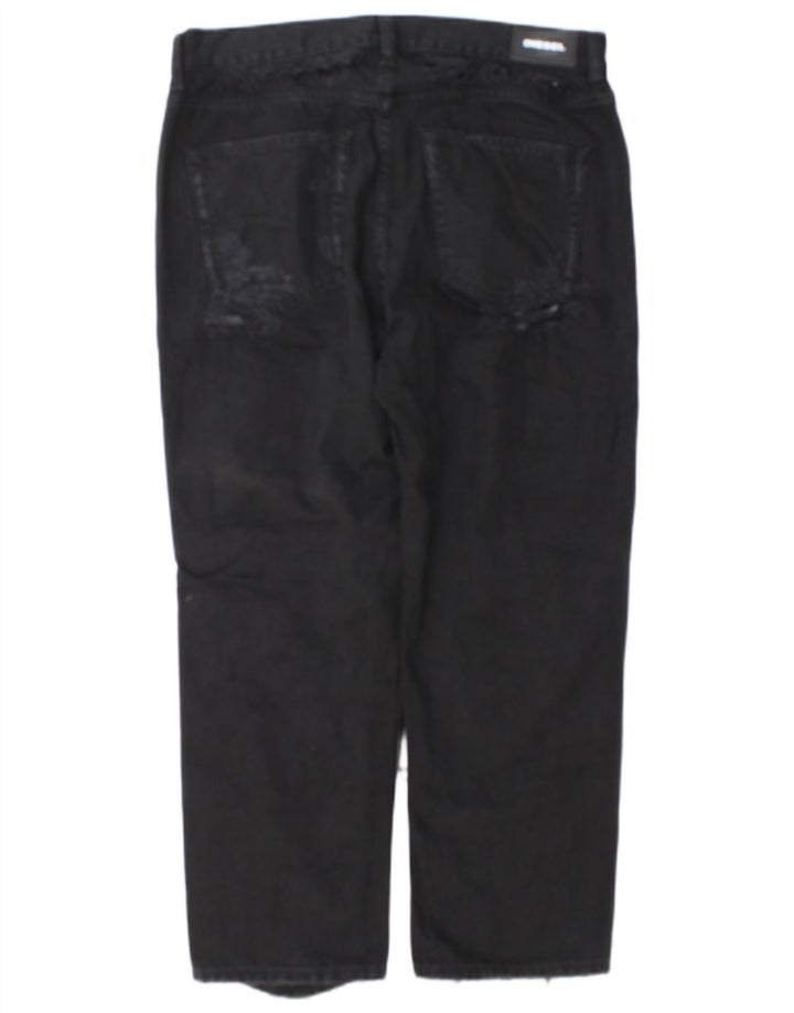 Diesel Jean droit Aryel pour femme en détresse W29 L25 Noir classique