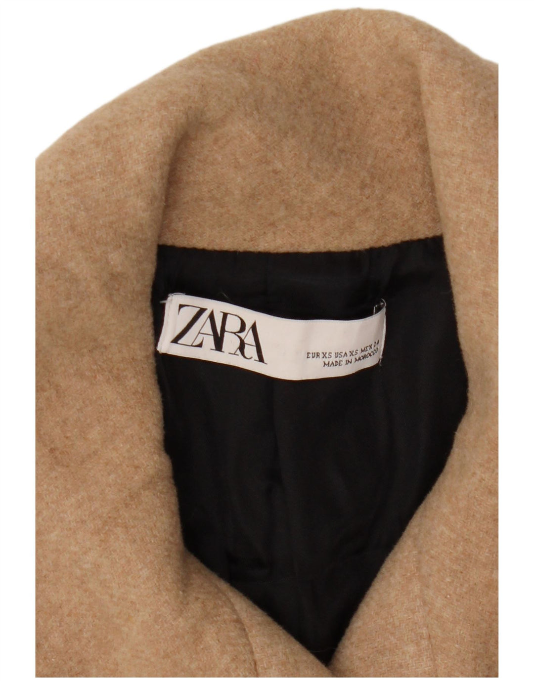 Zara Womens Loose Fit Pardessus UK 6 XS Beige