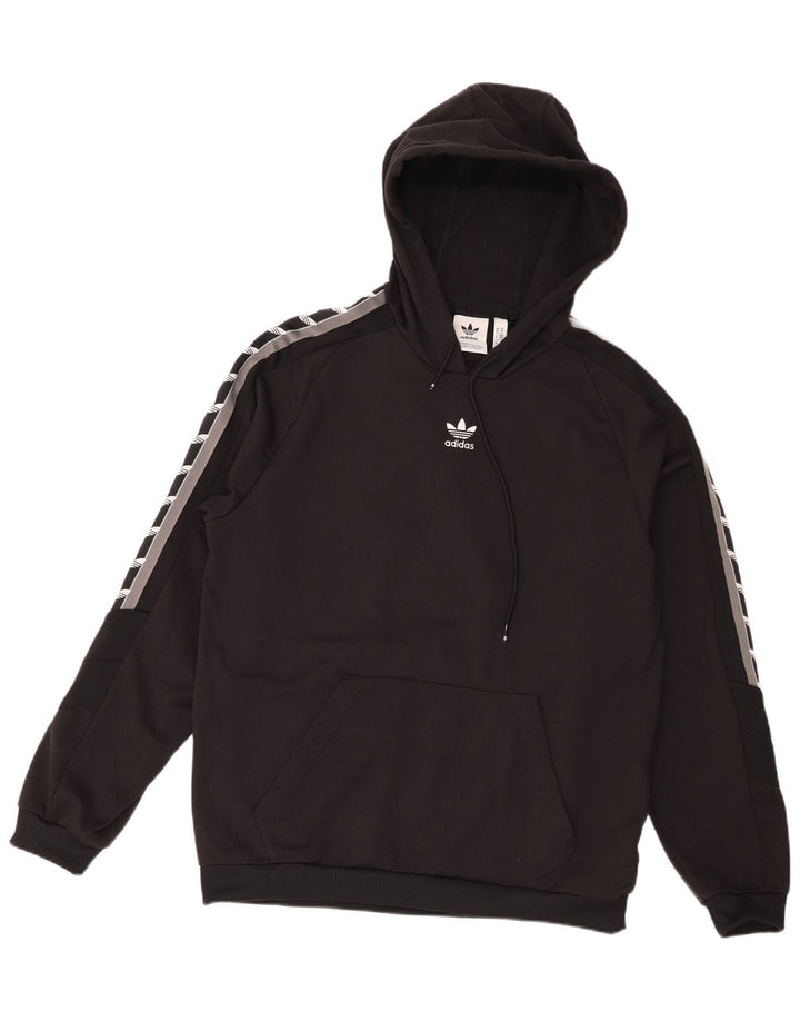 Adidas Pull à capuche graphique pour homme en polyester color block noir moyen