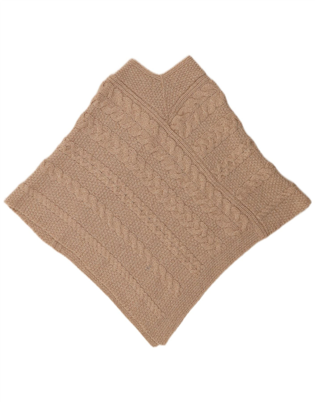 Aran Crafts Pull poncho surdimensionné pour femme UK 10 Petite laine mérinos beige