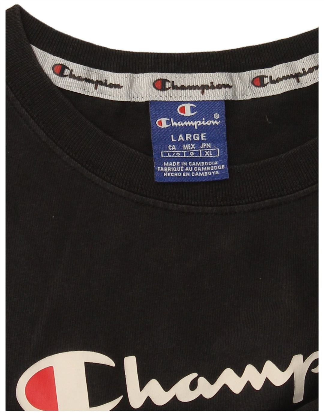 CHAMPION T-shirt graphique pour femme UK 14 Large Noir