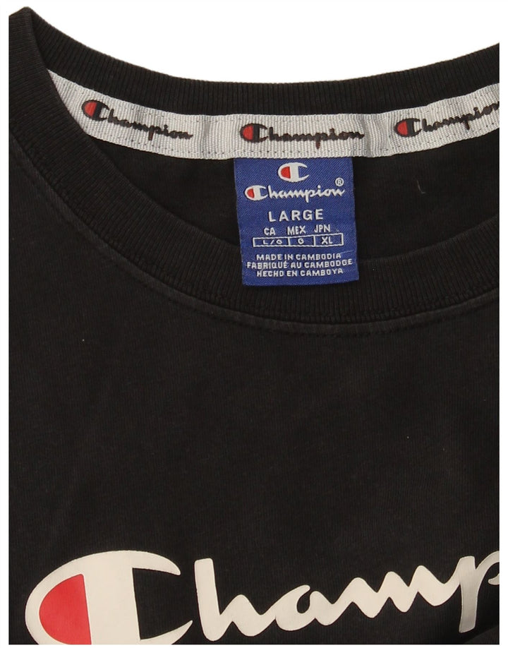 CHAMPION T-shirt graphique pour femme UK 14 Large Noir