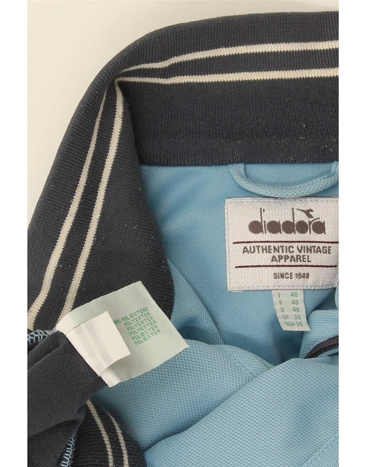Diadora Veste de survêtement pour homme UK 36 Small Bleu Colorblock Polyester