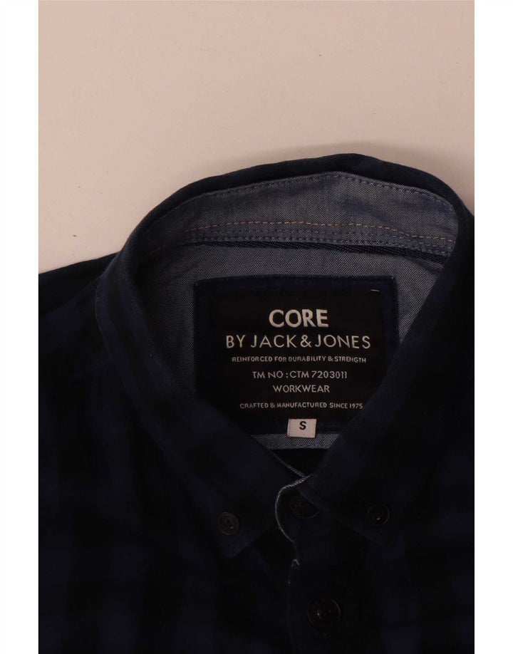 Jack & Jones Chemise Workwear Homme Petit Coton Vichy Bleu Marine