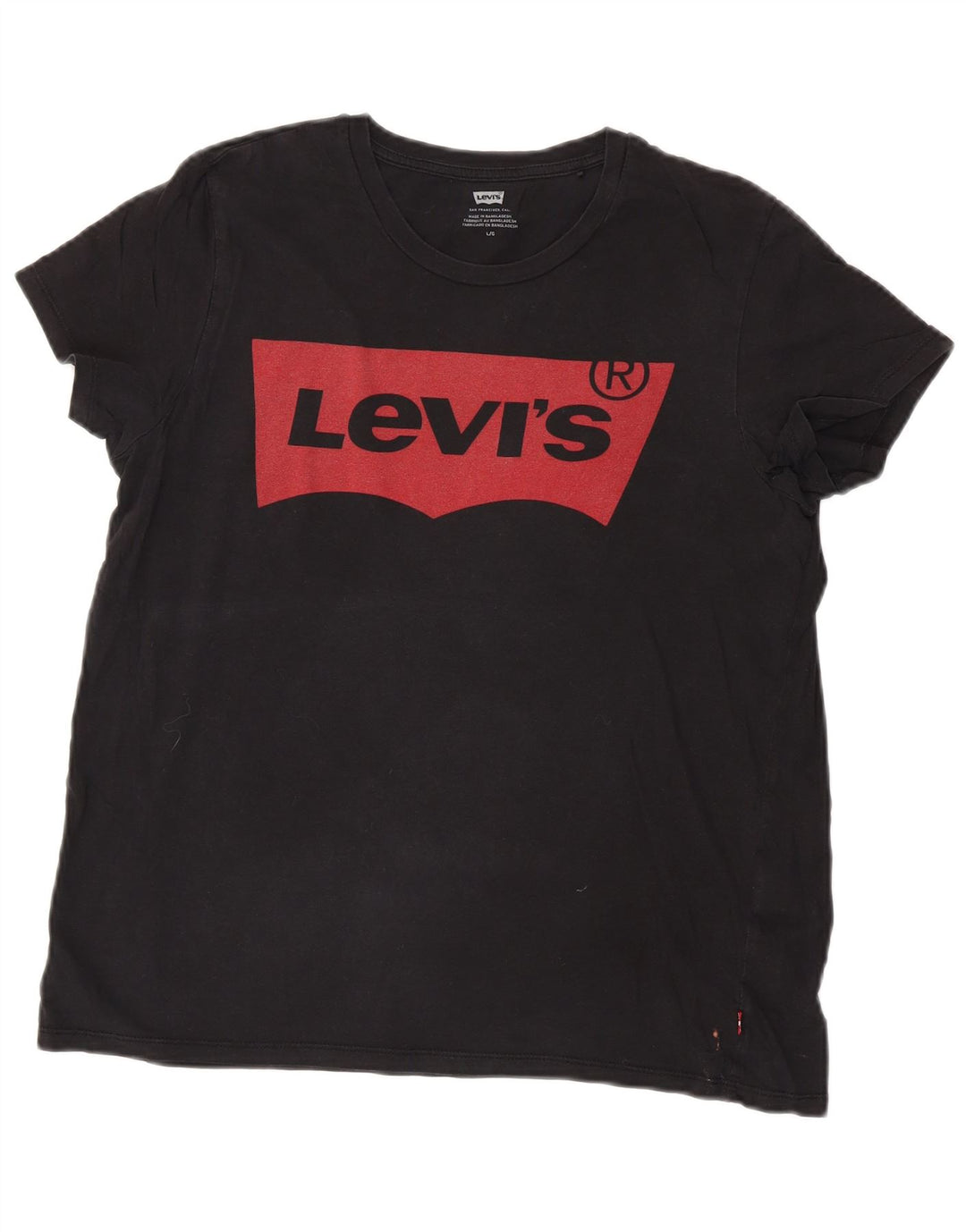 LEVI'S T-shirt graphique pour femme UK 16 Large Noir Coton
