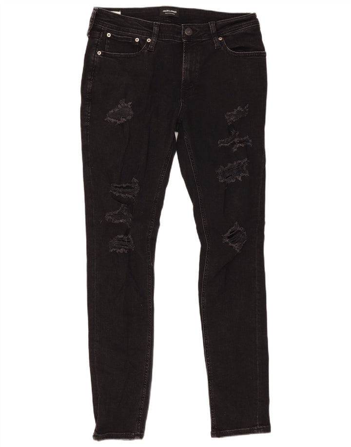 Jack & Jones Jean skinny effet vieilli W32 L32 pour homme en coton noir