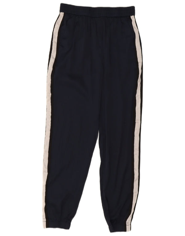 Zara Pantalon de survêtement pour femme Joggers UK 4 XS Bleu marine Colourblock