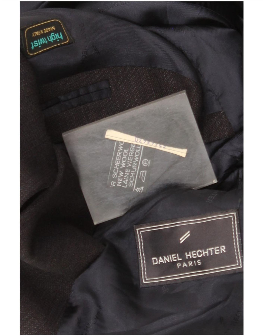 Daniel Hechter Veste blazer à 3 boutons pour homme UK 40 Grande laine vierge bleu marine
