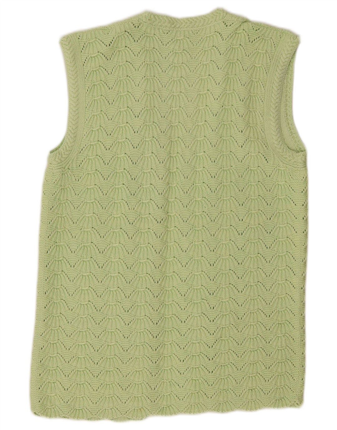 vintage Femme Open Cardigan Pull UK 14 Vert Moyen