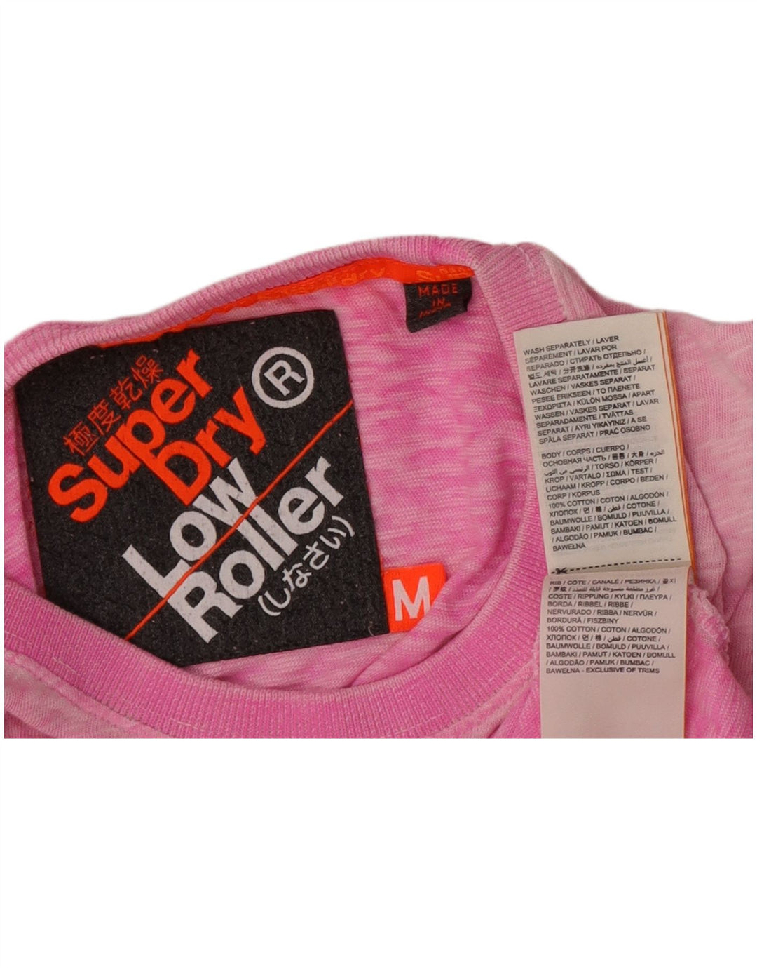 Superdry T-Shirt Homme Rose Moyen Moucheté Coton