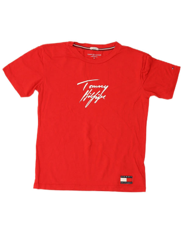 Tommy Hilfiger T-shirt graphique pour femme UK 6 XS Rouge Coton