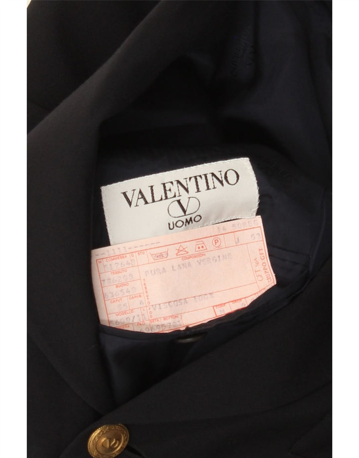 Valentino Veste Blazer 3 Boutons Homme IT 50 Large Bleu Marine Laine