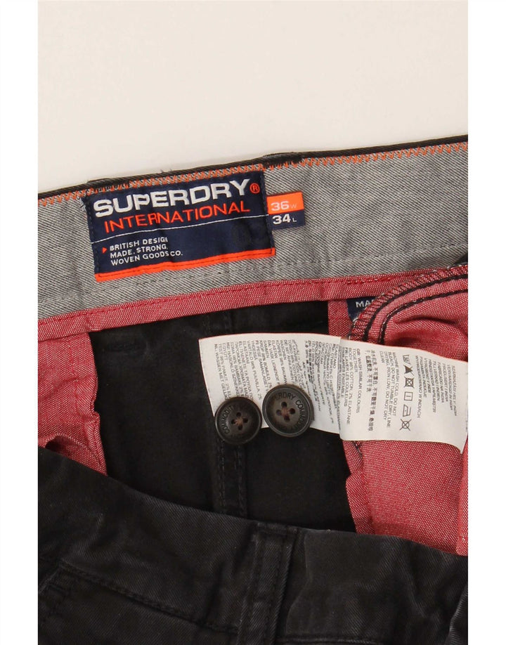 Superdry Pantalon Cargo Joggers Homme W36 L30 Coton Noir