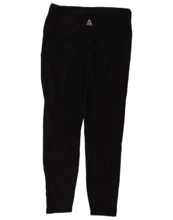 Reebok Womens Graphic Leggings UK 12 Medium Black