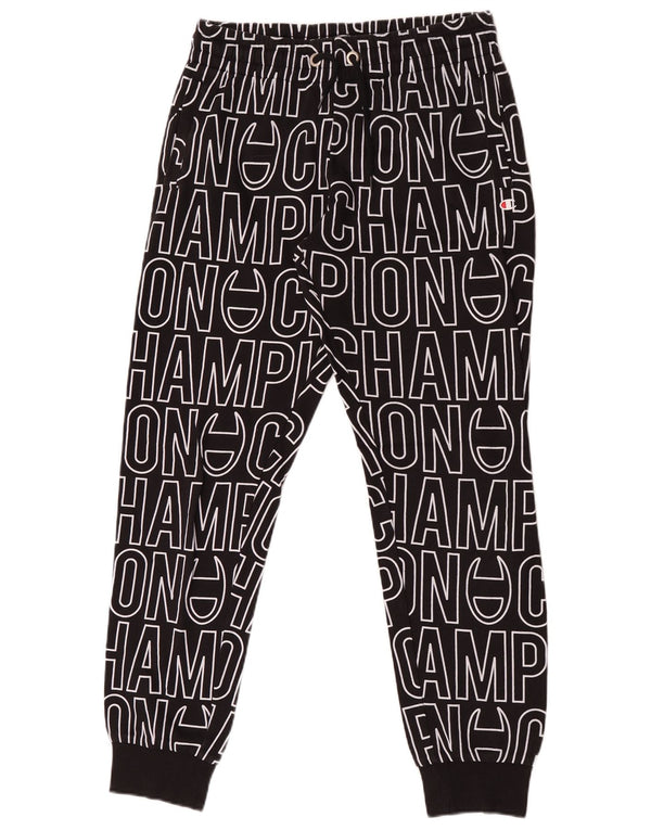 Champion Pantalon de survêtement graphique pour femme Joggers UK 16 Large Noir
