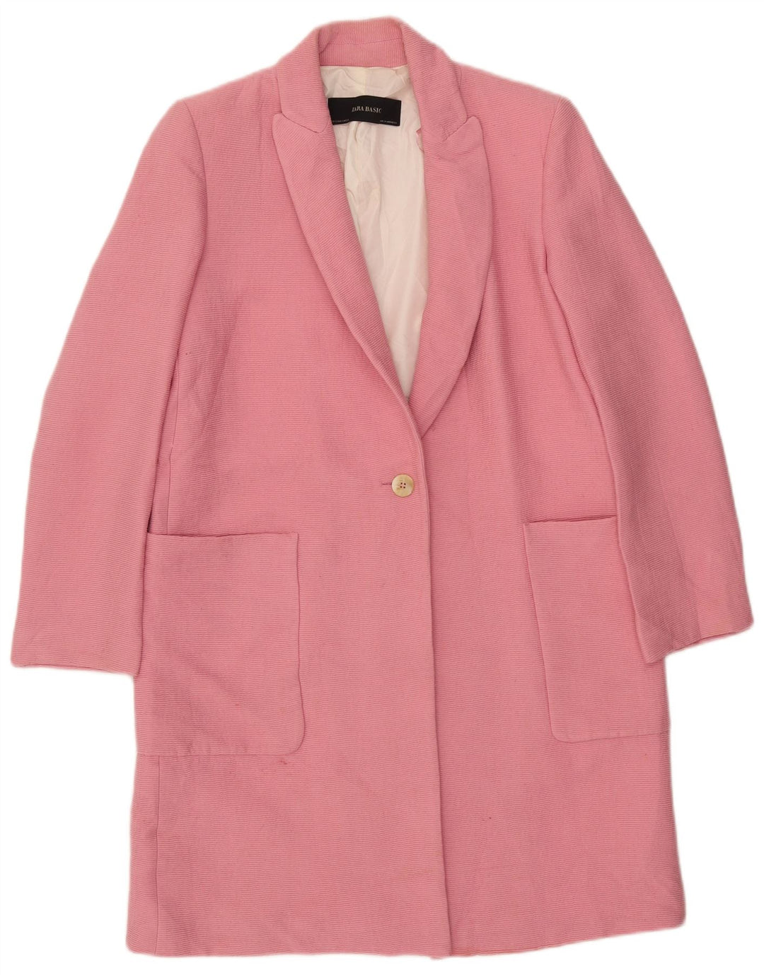 Zara Femme Pardessus UK 10 Petite Viscose Rose