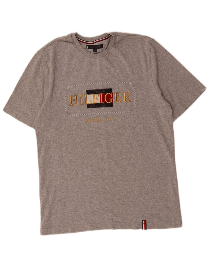 Tommy Hilfiger T-Shirt Graphique Homme Gris Moyen Coton