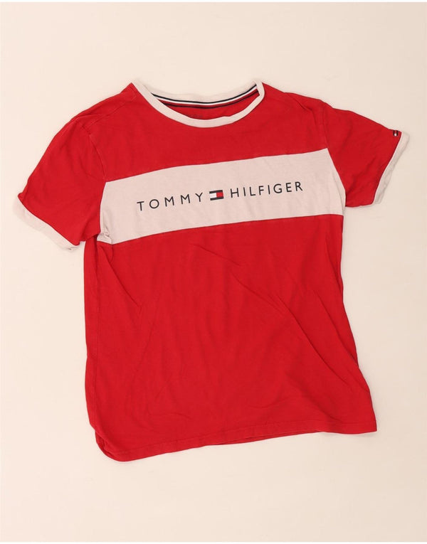 Tommy Hilfiger T-shirt graphique pour homme en coton color block petit rouge