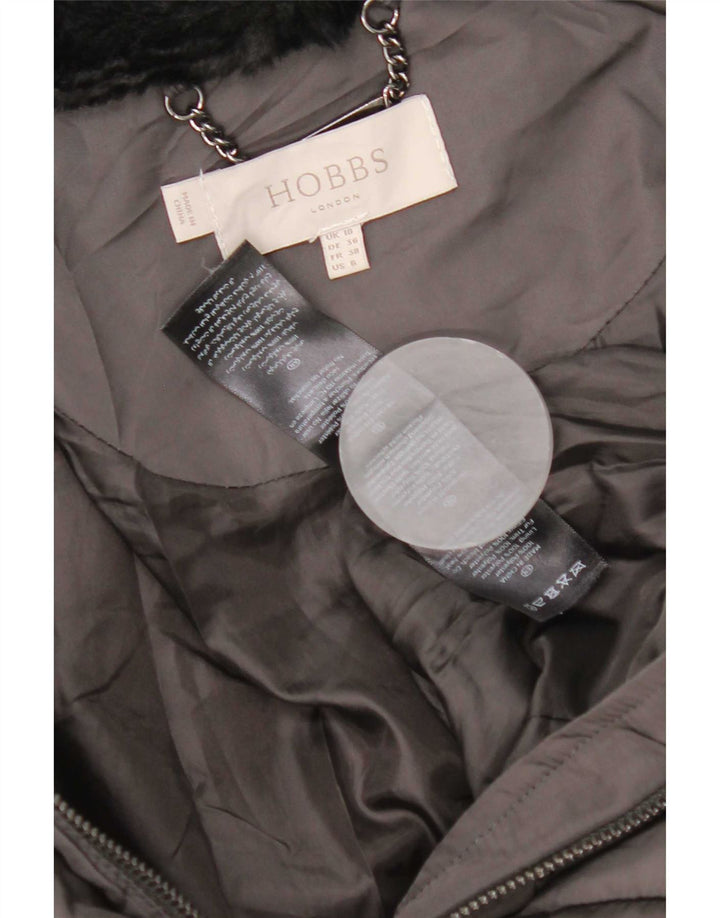 Hobbs Manteau rembourré pour femme UK 10 Small Gris Polyester