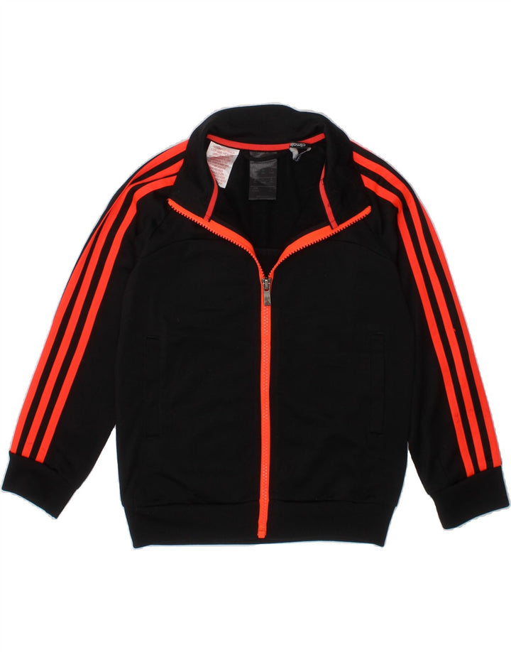 ADIDAS Girls Climalite Tracksuit Top Jacket 5-6 Years Black Polyester Vintage Adidas and Second-Hand Adidas from Messina Hembry 